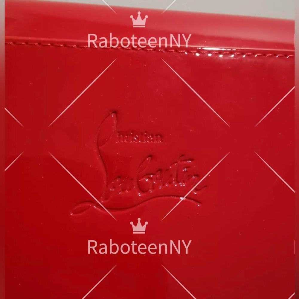 Christian Louboutin Red Clutch/Cosmetic Pouch Bag With Chain. - Picture 7 of 7